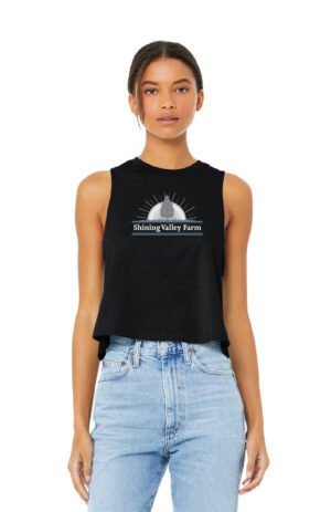 Racer Back Crop Top Tank (Black)