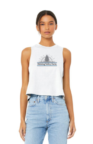 Racer Back Crop Top Tank (White)